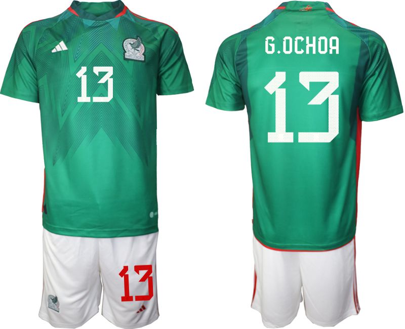 Men 2022 World Cup National Team Mexico home green #13 Soccer Jerseys->mexico jersey->Soccer Country Jersey